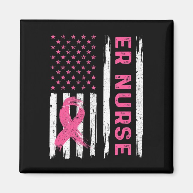 Imán Enfermera de enfermería de bandera estadounidense  (Frente)