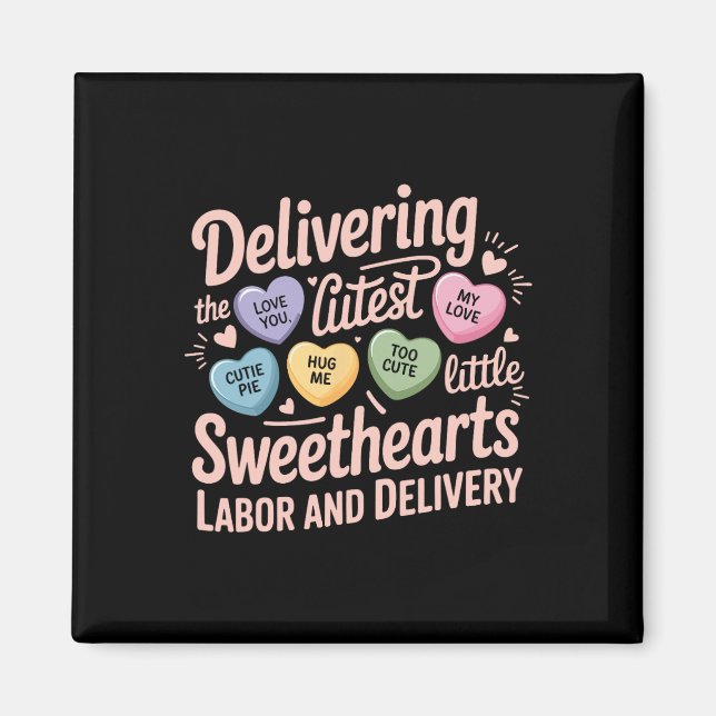 Imán Enfermera de Labor y Parto Día de San Valentín Lan (Frente)