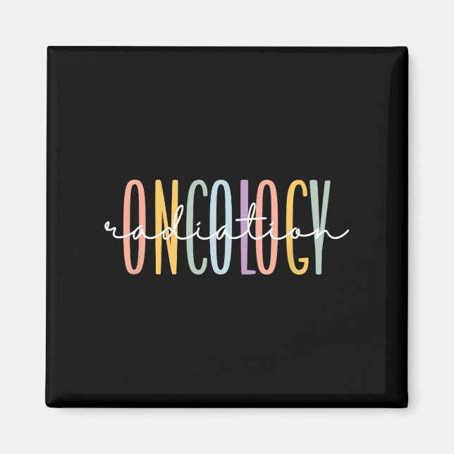 Imán Enfermera de oncología de radiación de arcoiris (Frente)
