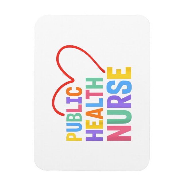 Imán Enfermera de Salud Pública Corazón (Vertical)