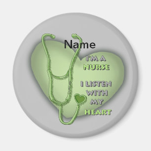 Imán Enfermera del corazón verde