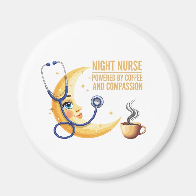 Imán Enfermera del turno de noche - Coffee & Compassion (Frente)