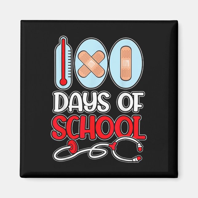 Imán Enfermera Escolar 100 Días De Amor Escolar Stethos (Frente)