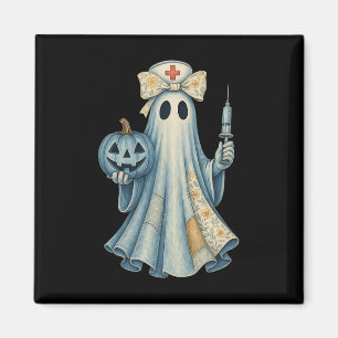 Imán Enfermera fantasma pequeña Bow Vintage Halloween C