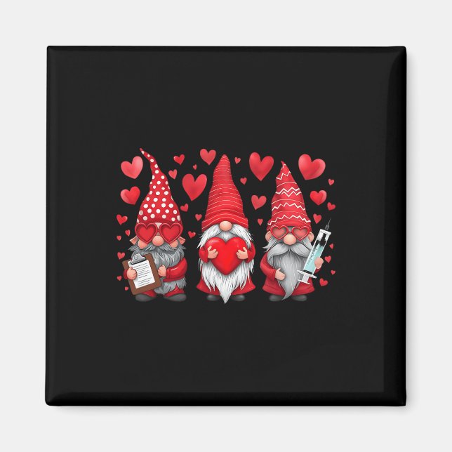 Imán Enfermera Gnome Scrub San Valentín Rn Uci Er Día d (Frente)