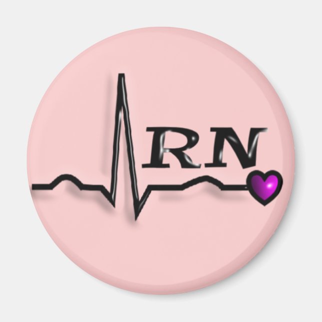Imán Enfermera inscrita "RN" Regalos QRS Diseño (Frente)