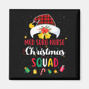 Imán Enfermera Med Quirúrgica Navidad Squad Gorro de Sa
