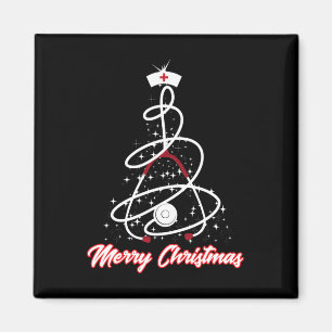 Imán Enfermera navideña camiseta Yuletide practicantes