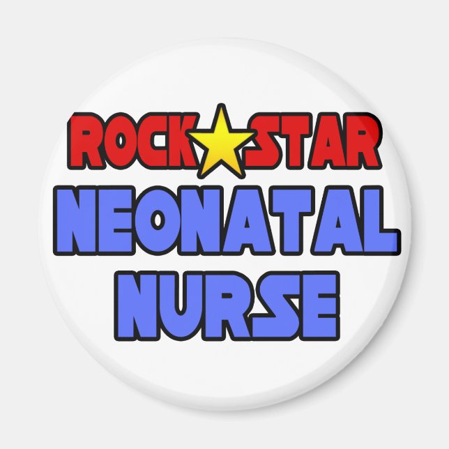 Imán Enfermera neonatal Estrella de Rock (Frente)