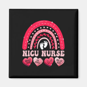 Imán Enfermera Nicu Día de San Valentín Arcoíris Neonat