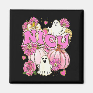 Imán Enfermera Nicu Halloween Rosa Floral Calabaza Fant