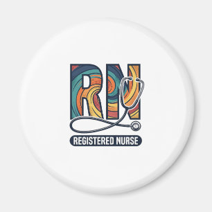 Imán Enfermera Registrada RN Diseño Vectorial Vintage A