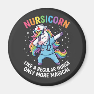 Imán Enfermera Unicornio Energía Brillante y Mágica 