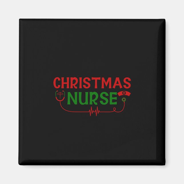 Imán Enfermeras Navidades de regalo (Frente)