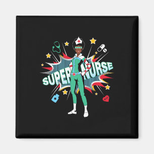 Imán Enfermeras negras camisetas rocas super héroe grac