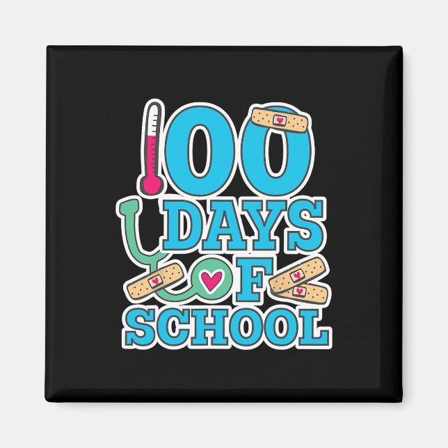 Imán Enfermero 100 Días De Escuela (Frente)