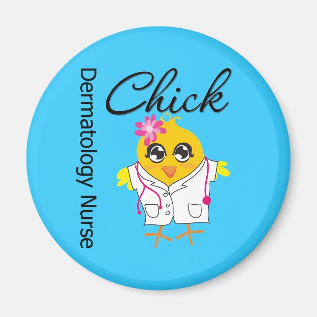Imán Enfermero de Dermatología Chick v2 (Frente)