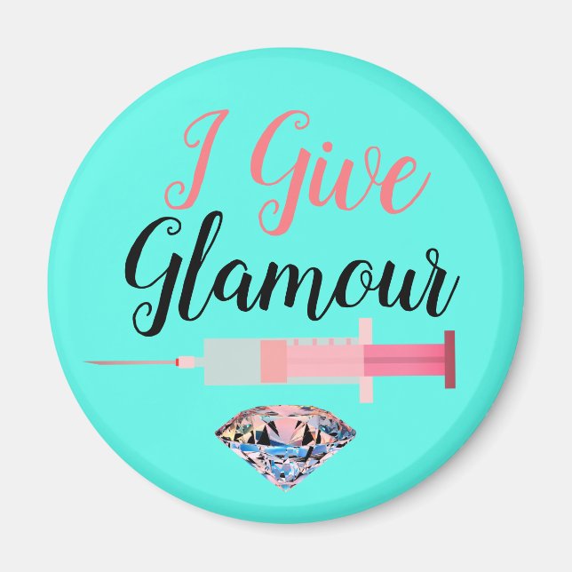 Imán Enfermero glamoroso disparo verde azulado rosa lin (Frente)