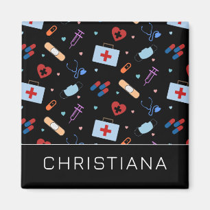 Imán Enfermero RN personalizado   Patrón médico Médica