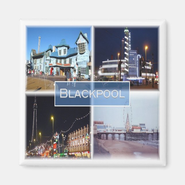 Imán ENG032 BLACKPOOL, Lancashire, Inglaterra, Fridge (Frente)