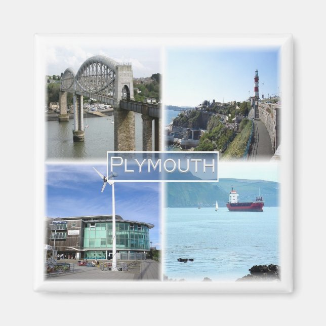 Imán ENG045 PLYMOUTH DEVON, Inglaterra, Europa, Fridge (Frente)