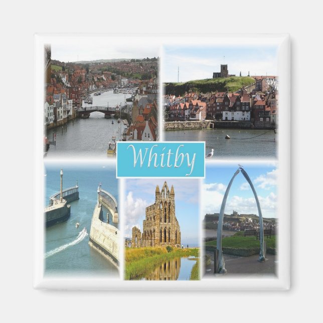 Imán ENG057 WHITBY, Yorkshire, Inglaterra, Europa (Frente)