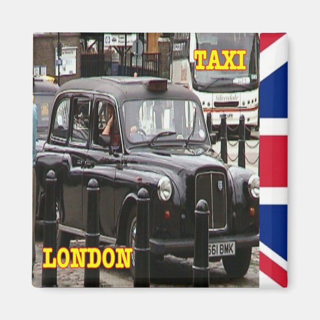 Imán ENG094 LONDRES TAXI NEGRO, Fridge (Frente)