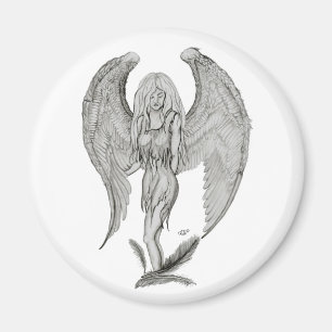 Imán Engel Bleistiftzeichnung Diseño en blanco y negro