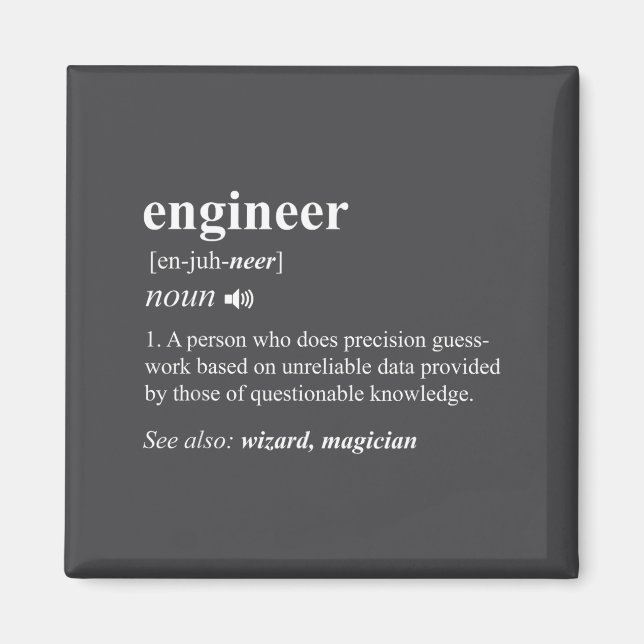 Imán Engineer Definition Funny Engineering Mechanical C (Frente)