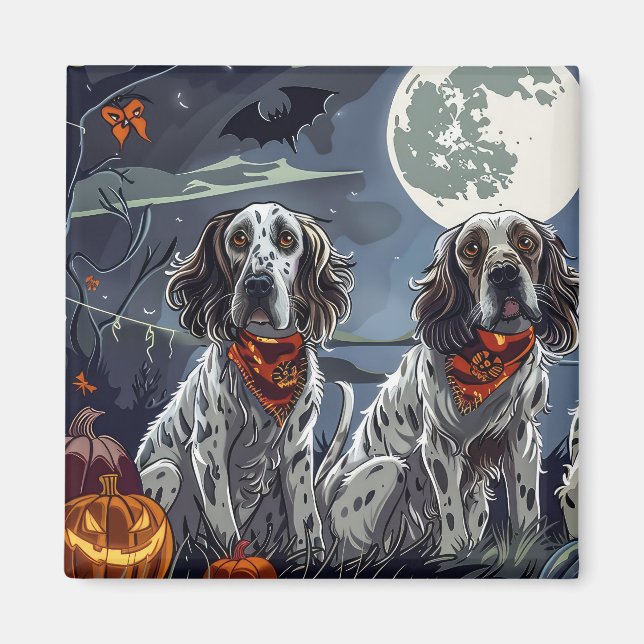 Imán English Setter Halloween Spooky (Frente)