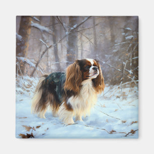 Imán English Toy Spaniel Deja que nieve Navidad