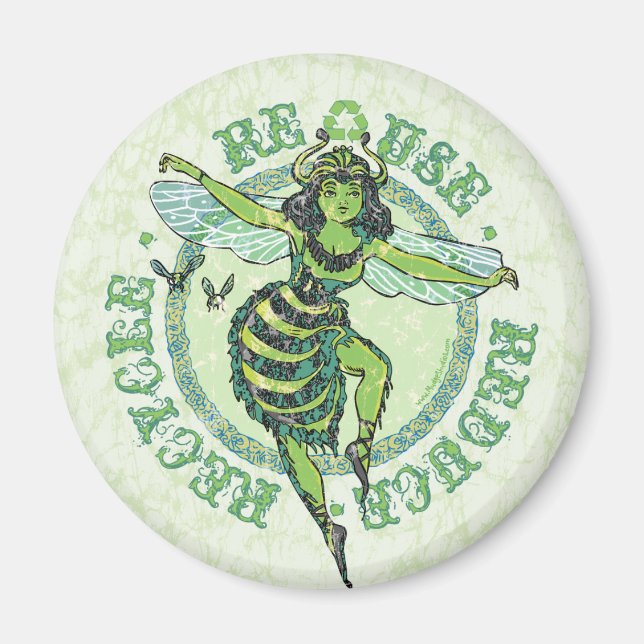 Imán Engranaje del Día de la Tierra del oso verde del m (Frente)