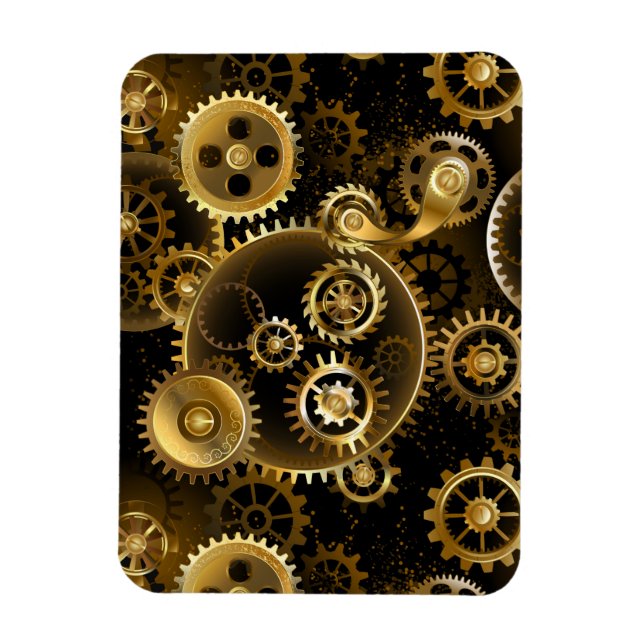 Imán Engranajes de latón Steampunk perfectos (Vertical)