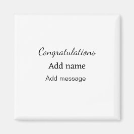 Imán Enhorabuena agregar mensaje de nombre simple gradu