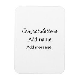 Imán Enhorabuena agregar mensaje de nombre simple gradu