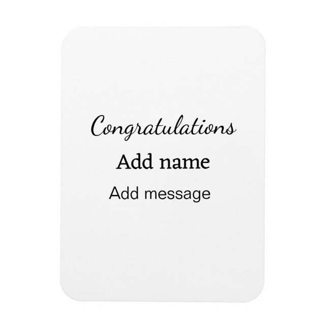 Imán Enhorabuena agregar mensaje de nombre simple gradu (Vertical)