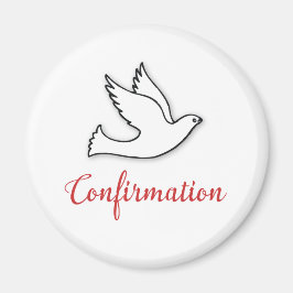 Imán Enhorabuena devoción de confirmación con oro, rojo