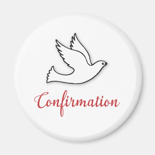 Imán Enhorabuena devoción de confirmación con oro, rojo (Frente)