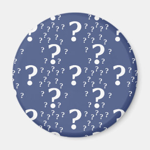 Imán enigma de enigma de interrogación misterioso azul