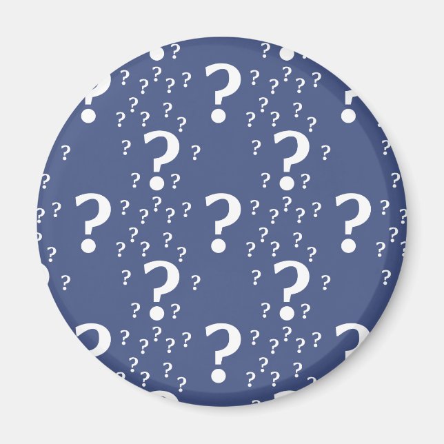 Imán enigma de enigma de interrogación misterioso azul (Frente)