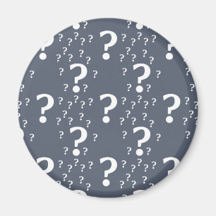 Imán enigma de enigma de interrogación misterioso azul-