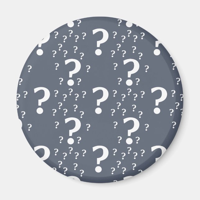 Imán enigma de enigma de interrogación misterioso azul- (Frente)