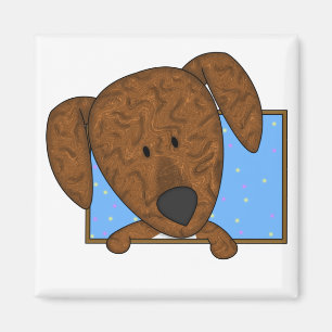 Imán enmarcado del perro de Plott del dibujo
