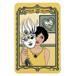 Imán Enmascarar sus sentimientos_C_4x6 refrigerador