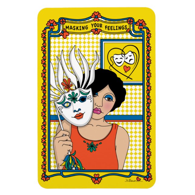 Imán Enmascarar tus sentimientos_B_4x6 refrigerador (Vertical)