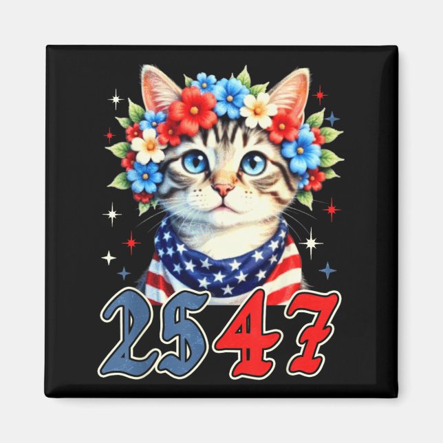 Imán Enmienda 25 divertida 2547 meme de gato lindo (Frente)