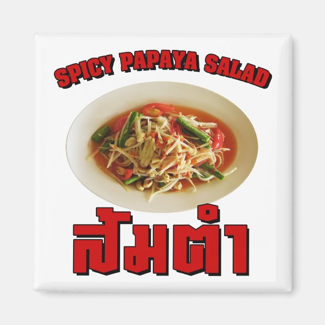 Imán Ensalada de Papaya picante [Som Tam] ... Comida la (Frente)
