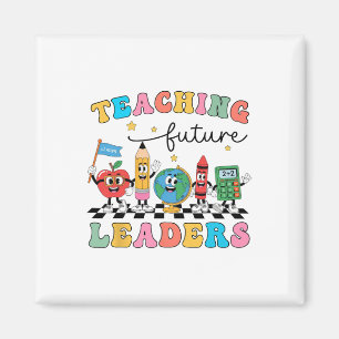 Imán Enseñanza Retro Líderes Del Futuro Groovy Profesor