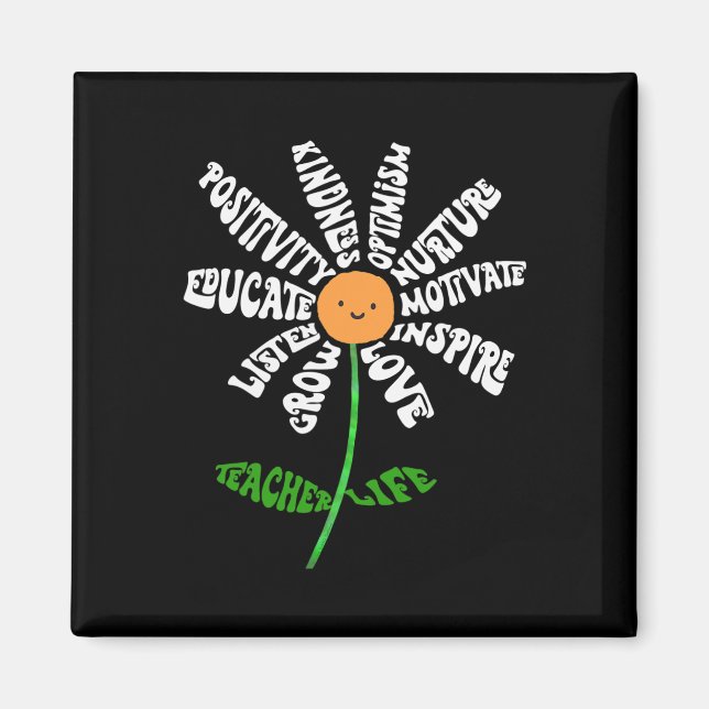Imán Enseñar amor inspira a los profesores flores Inspi (Frente)