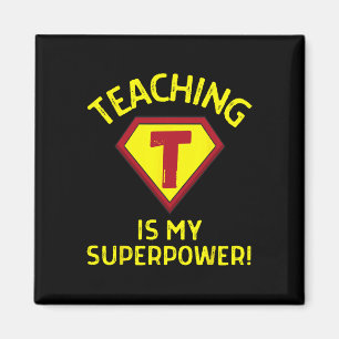 Imán Enseñar es mi superpoder - Divertida profesora de